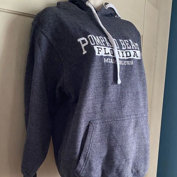 BOGO FREE ☀️Grey Charcoal Hoodie Pompano Beach Small - Picture 7 of 8